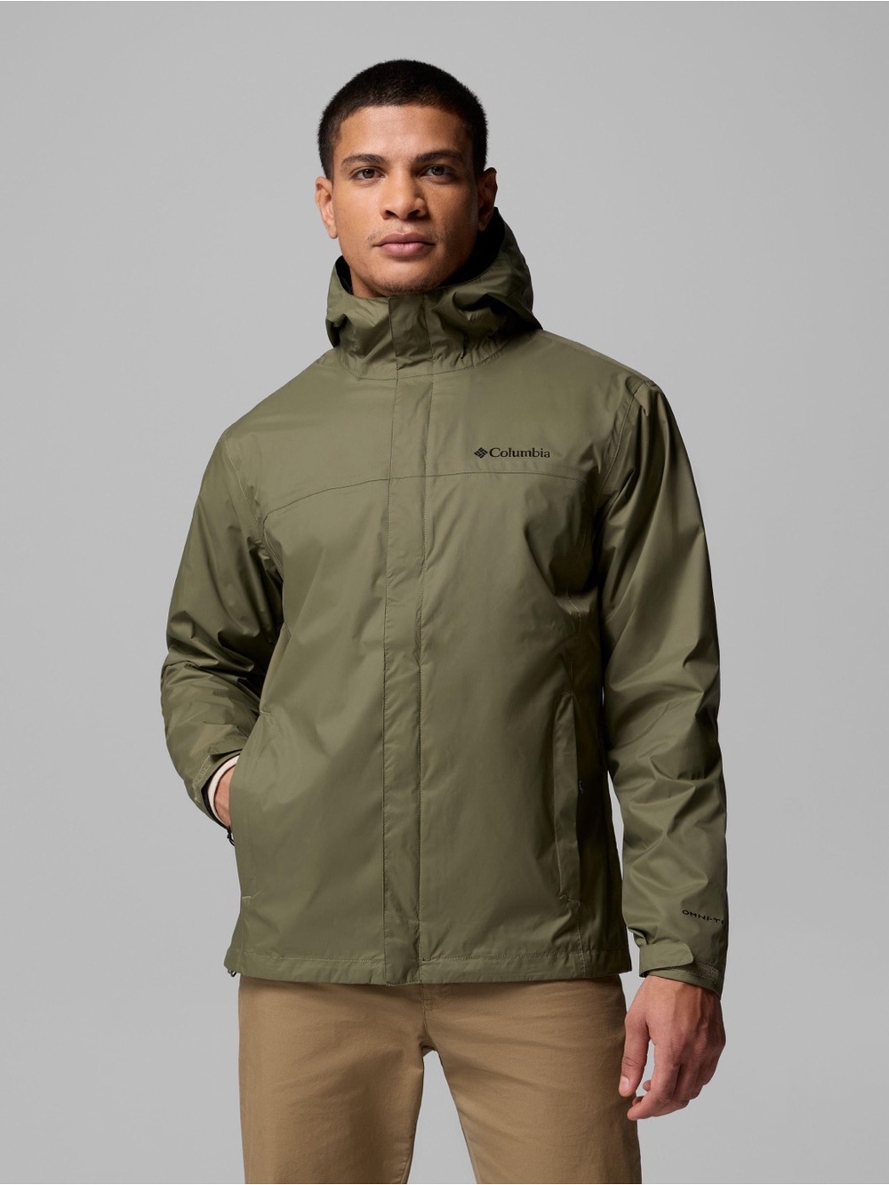 Columbia size L 2 in 1 Men's Olive Green Waterproof Hooded winter Jacket